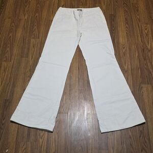 Vintage American Eagle Extreme Flare Bell Bottom Jeans Womens 4 White Y2K E84
